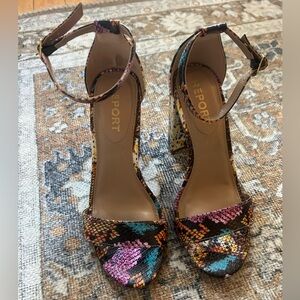 Multi-Colored Snake Skin Heels